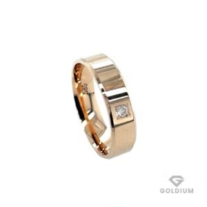 Zelta laulības gredzens 5mm Modern comfort, ar briljantu 0.05ct ~5.57gr