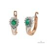 Zelta auskari ar briljantiem 0.19ct, smaragdi 0.39ct