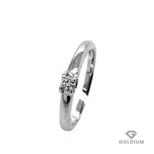Baltā zelta gredzens ar briljantu 0.08ct