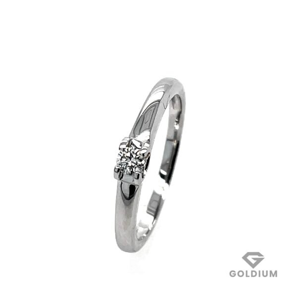 Baltā zelta gredzens ar briljantu 0.08ct