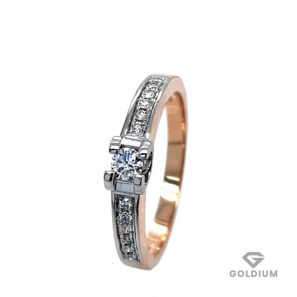 Zelta gredzens ar briljantiem 0.12+0.14ct