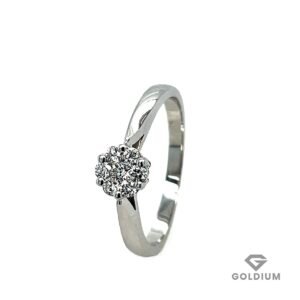 Baltā zelta gredzens ar briljantiem 0.19ct