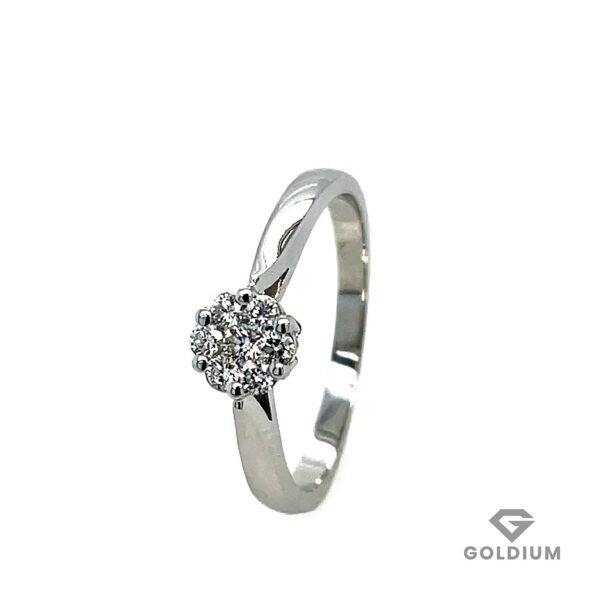 Baltā zelta gredzens ar briljantiem 0.19ct