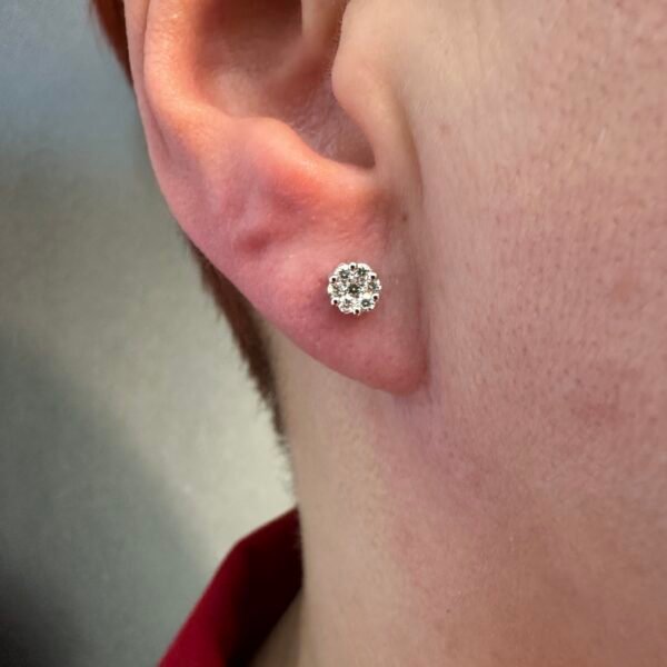 Baltā zelta auskari ar briljantiem 0.28ct - Image 2
