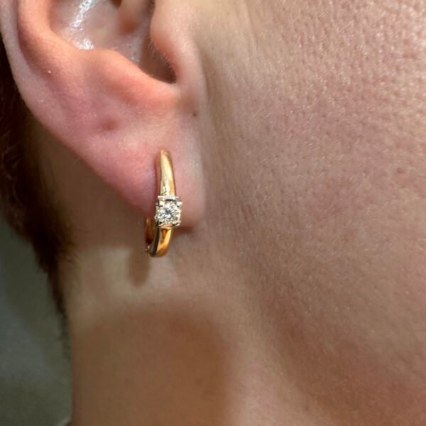Zelta auskari ar briljantiem  0.23ct - Image 2