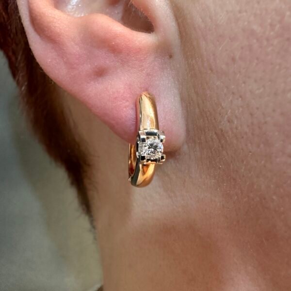 Zelta auskari ar briljantiem 0.33ct - Image 2