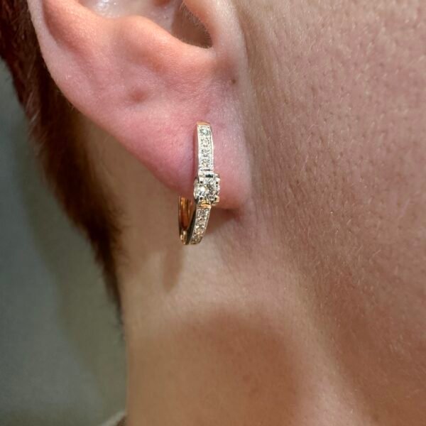 Zelta auskari ar briljantiem  0.17+0.12ct - Image 2