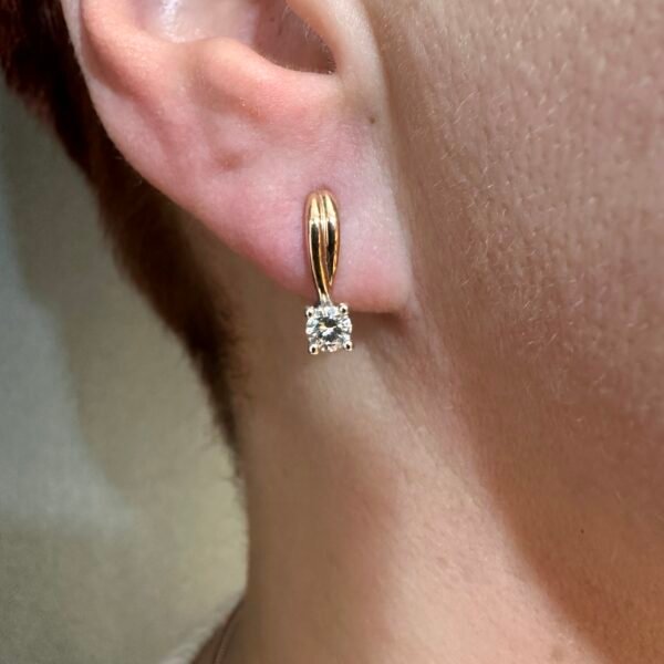 Zelta auskari ar briljantiem  0.48ct - Image 2
