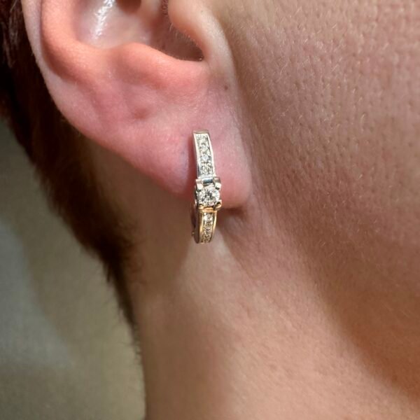 Baltā zelta auskari ar briljantiem 0.28ct - Image 2