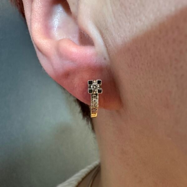 Zelta auskari ar briljantiem 0.16ct - Image 2