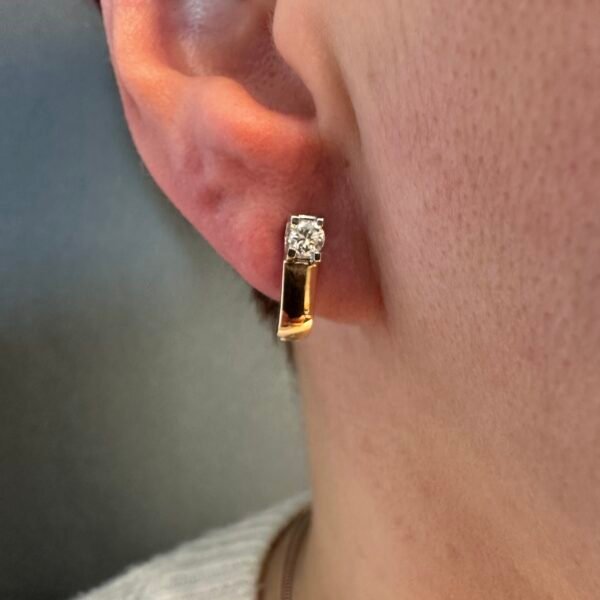 Zelta auskari ar briljantiem  0.37ct - Image 2