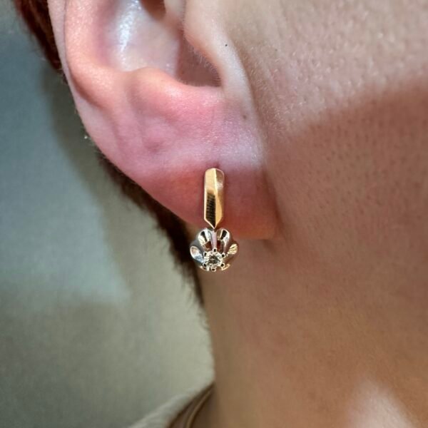 Zelta auskari ar briljantiem  0.12ct - Image 2