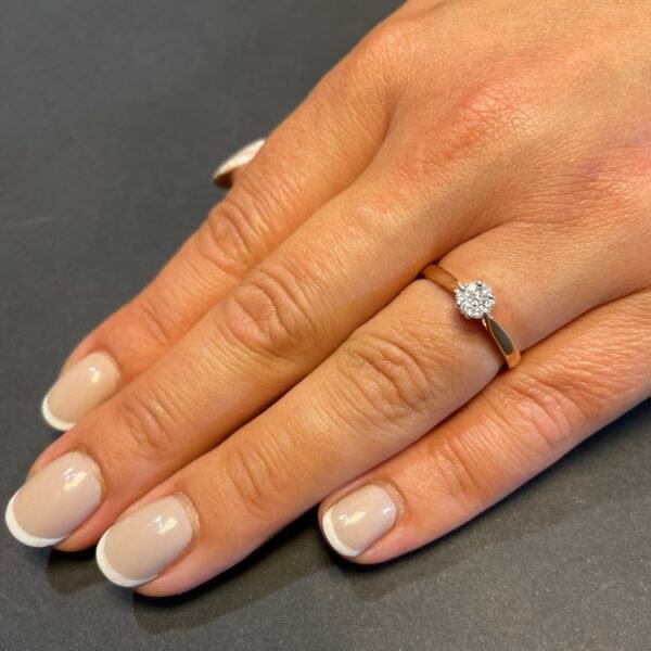 Zelta gredzens ar briljantiem 0.14ct — изображение 2