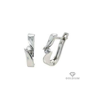 Baltā zelta auskari ar briljantiem 0.15ct