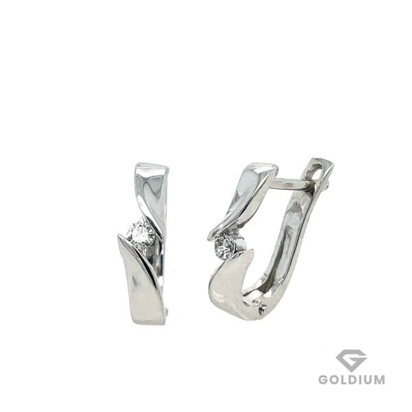 Baltā zelta auskari ar briljantiem 0.15ct