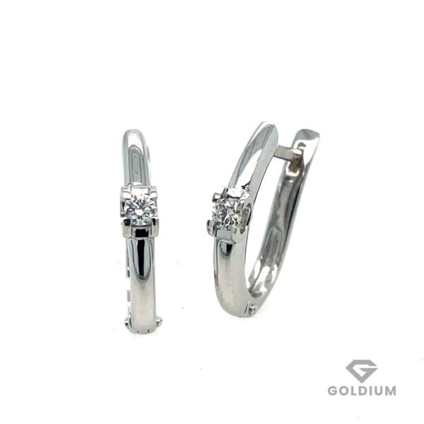 Baltā zelta auskari ar briljantiem 0.14ct