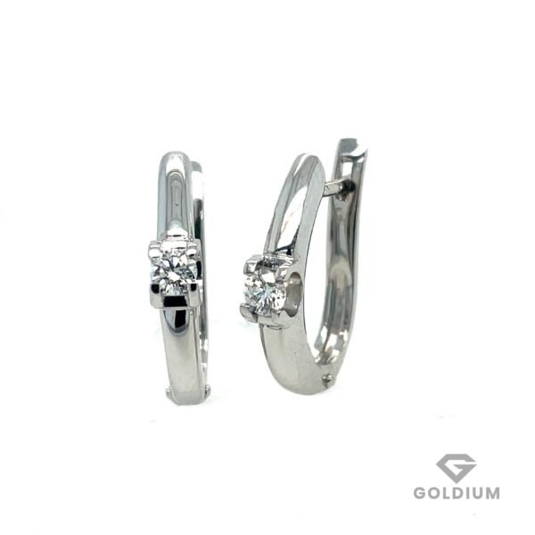 Baltā zelta auskari ar briljantiem 0.24ct