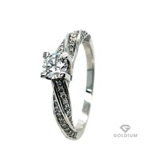 Baltā zelta gredzens ar briljantiem 0.90ct