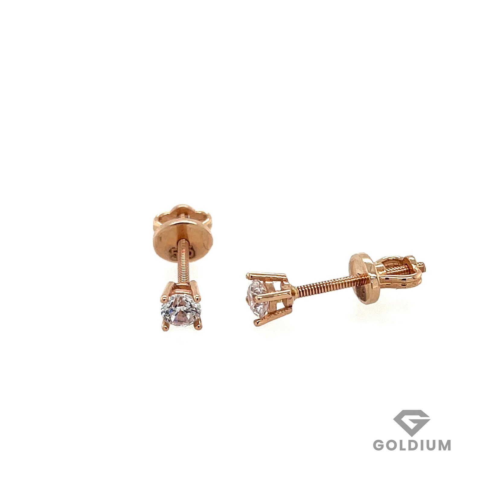 Zelta auskari ar briljantiem 0.16ct