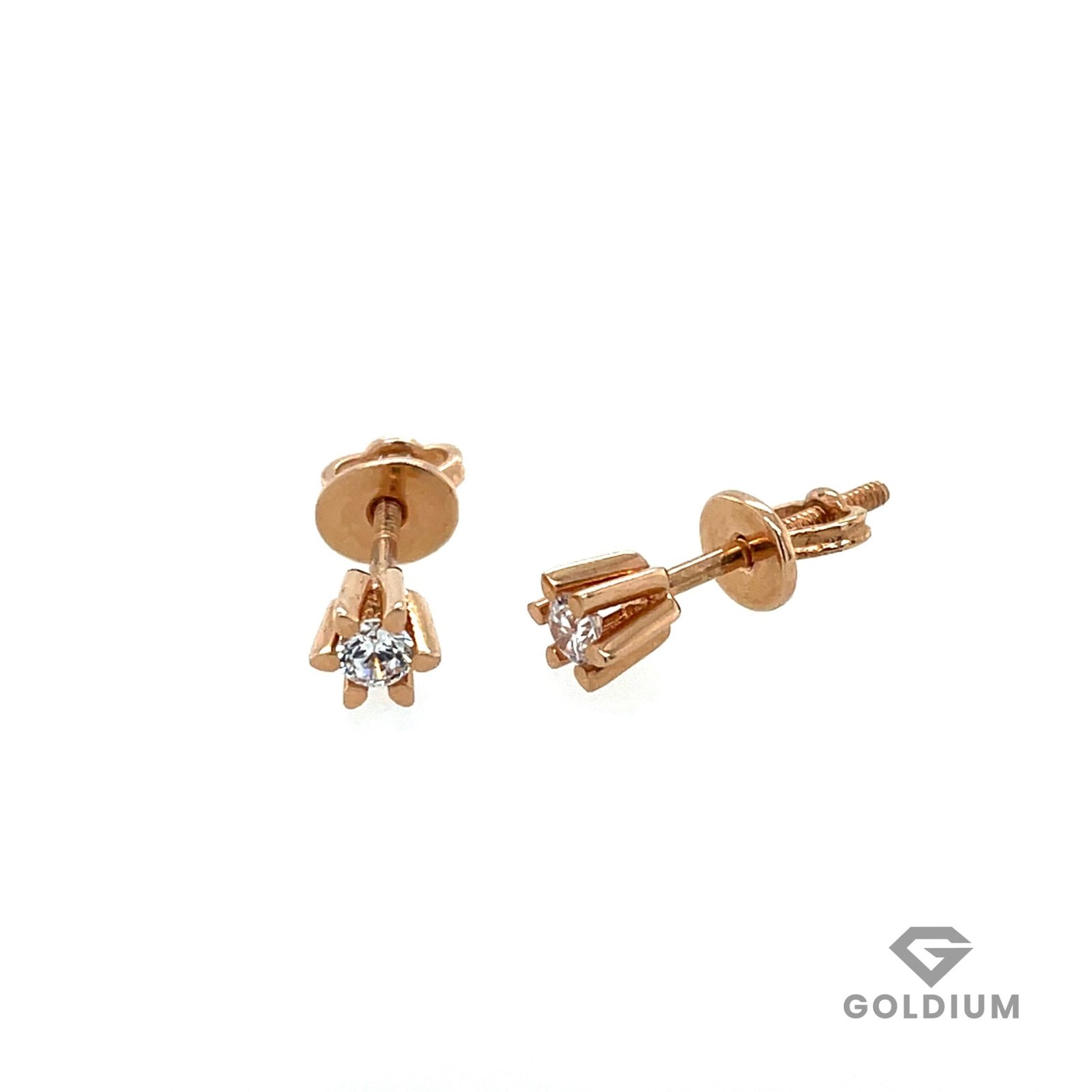 Zelta auskari ar briljantiem 0.12ct