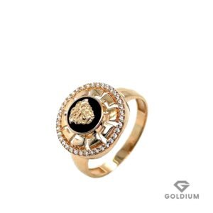 Zelta gredzens ar oniksu 3.72 - 3.82gr