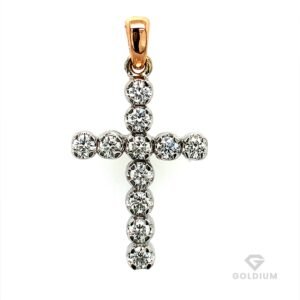 Baltā zelta krusts ar briljantiem 0.50ct