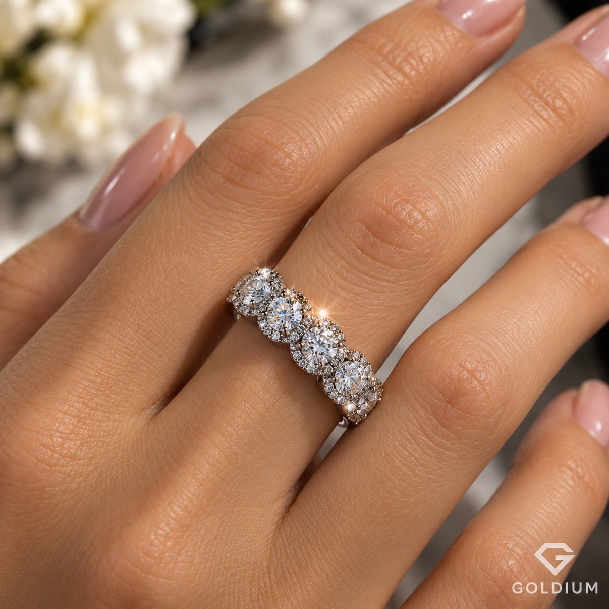 Baltā zelta gredzens ar briljantiem 0.41ct - Image 2