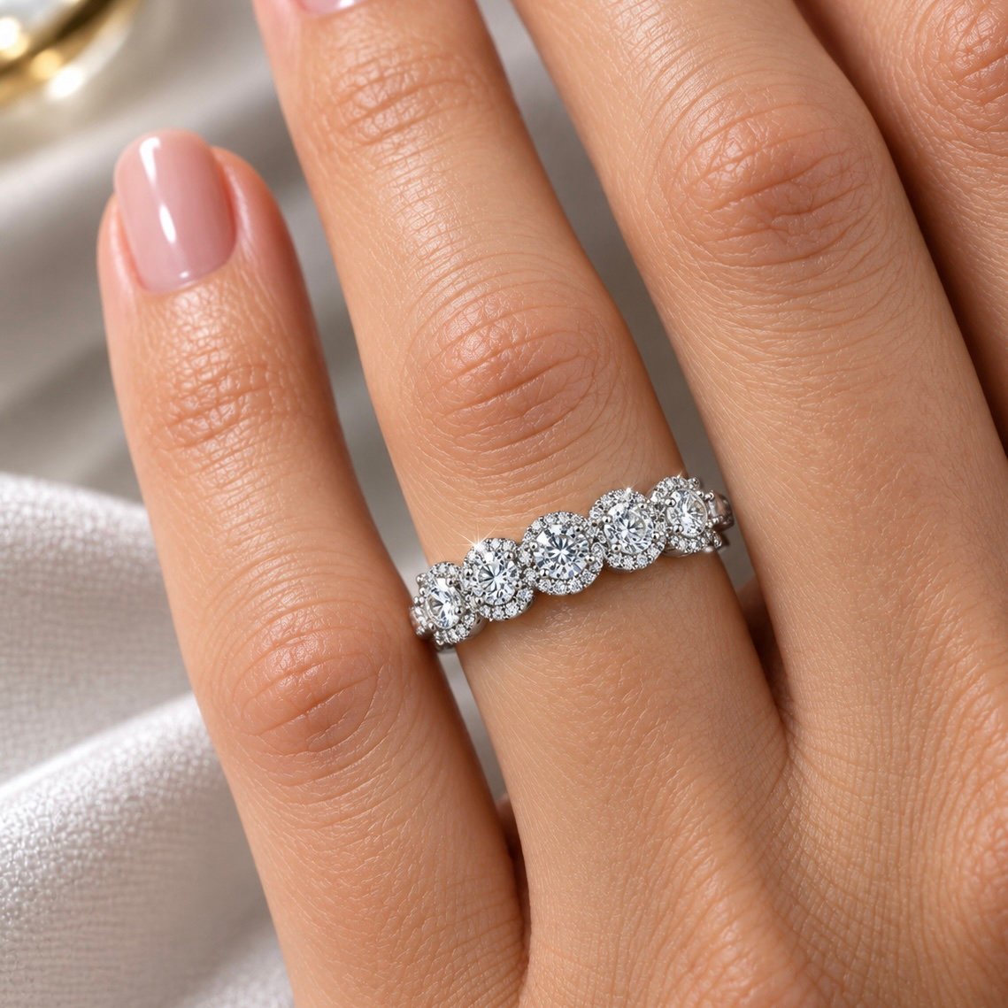Baltā zelta gredzens ar briljantiem 1.02ct - Image 2
