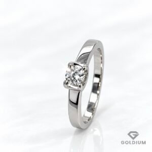 Baltā zelta gredzens ar briljantu 0.27ct
