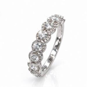 Baltā zelta gredzens ar briljantiem 1.02ct