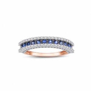 Zelta gredzens ar safīriem 0.37ct, briljantiem 0.19ct
