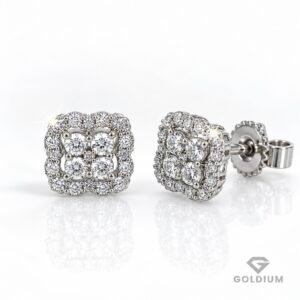 Baltā zelta auskari ar briljantiem 0.53ct