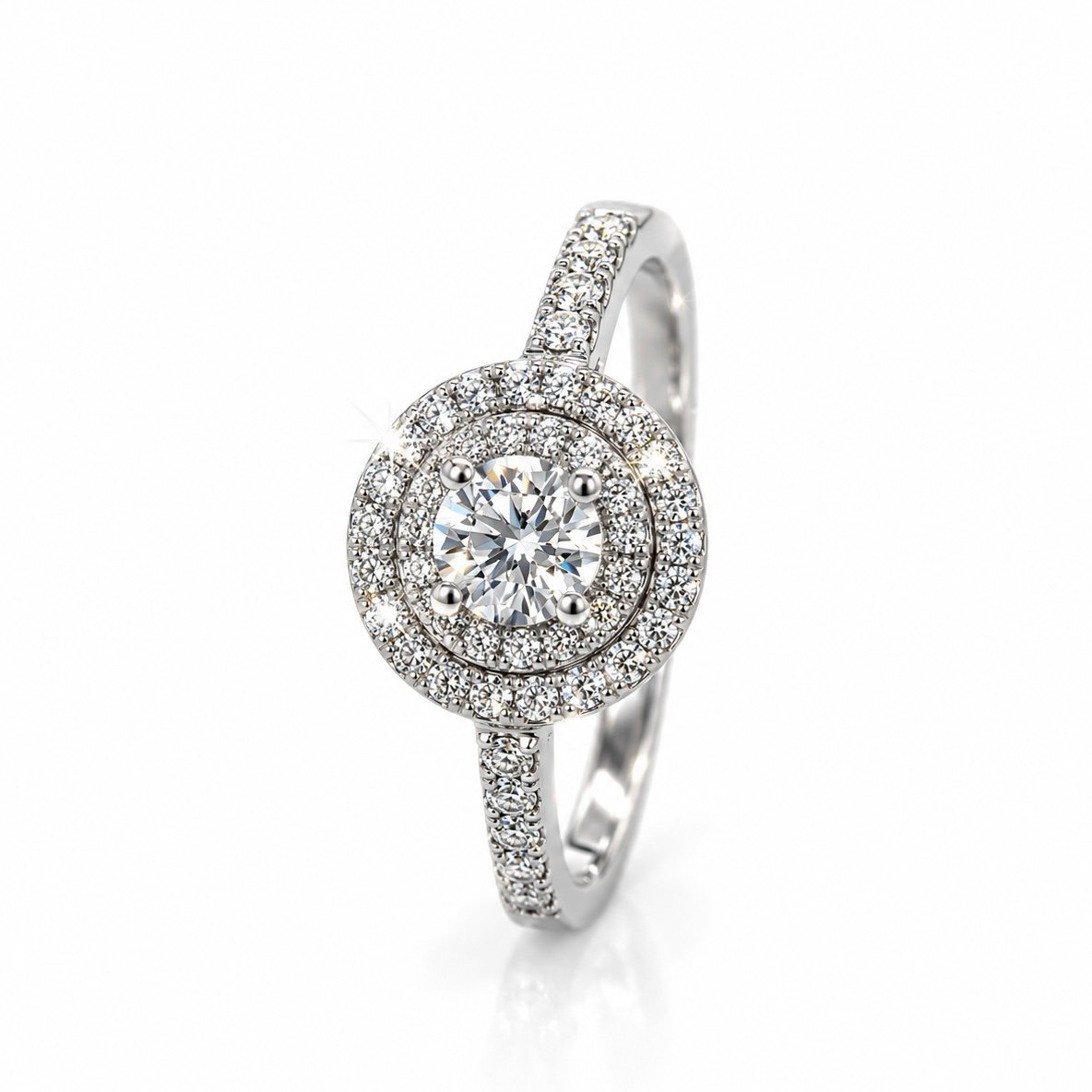 Baltā zelta gredzens ar briljantiem 0.43ct