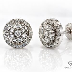 Baltā zelta auskari ar briljantiem 0.58ct