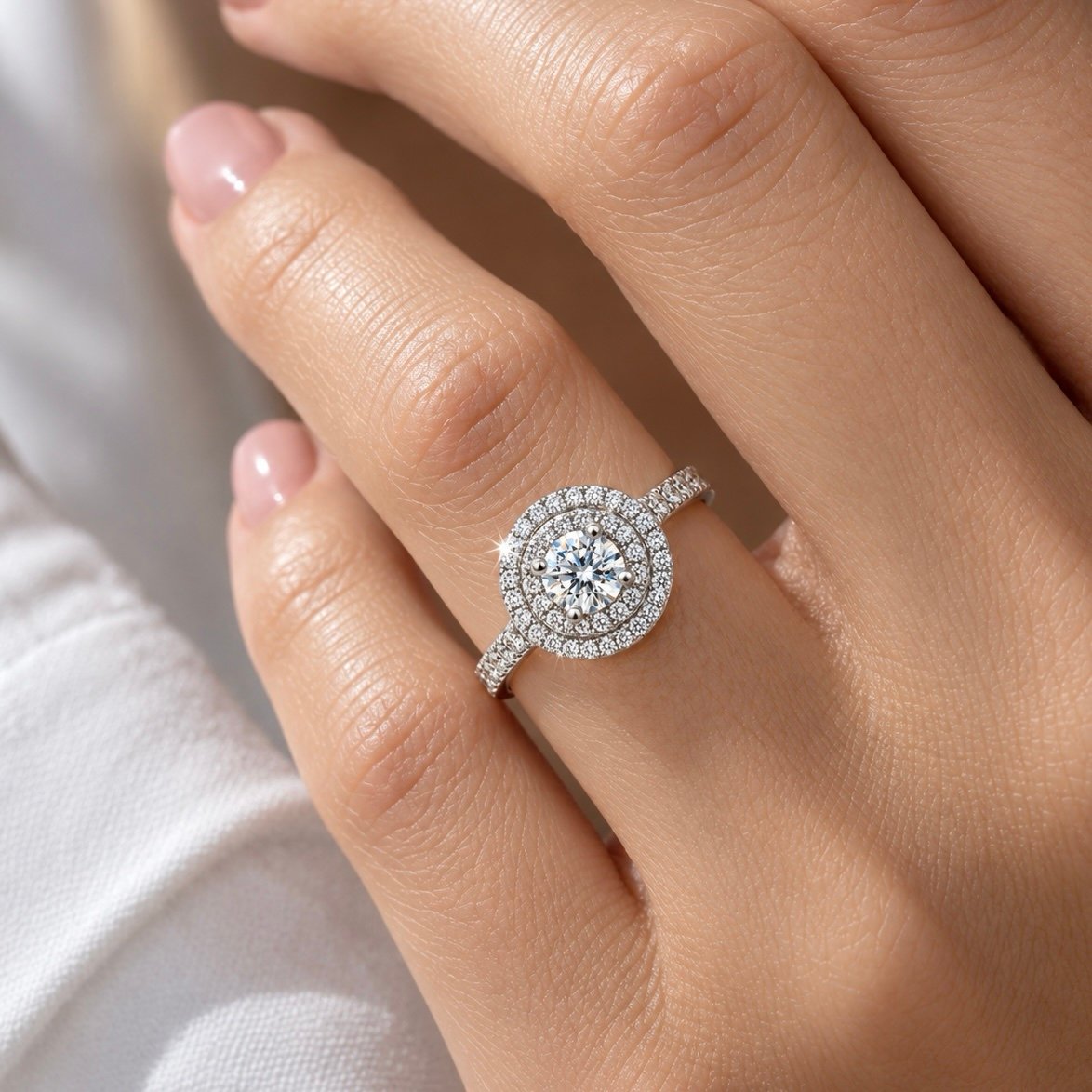 Baltā zelta gredzens ar briljantiem 0.43ct - Image 2