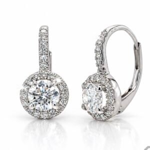 Baltā zelta auskari ar briljantiem 1.11ct